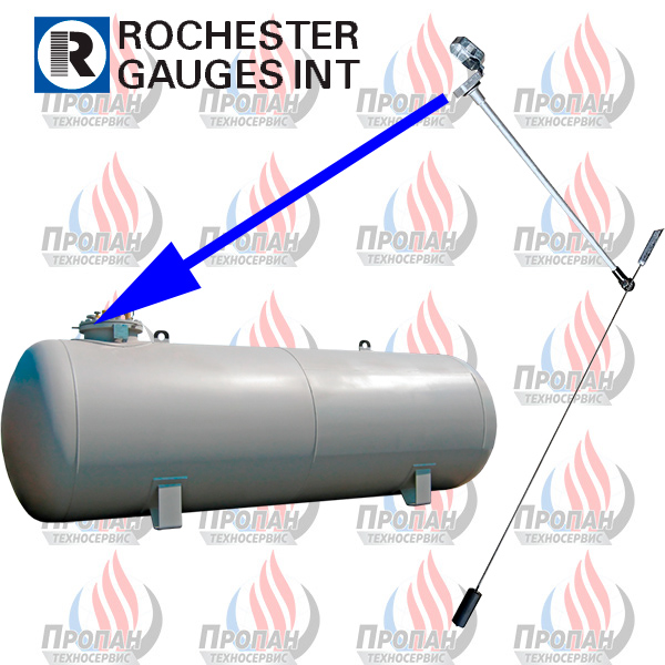 Уровнемер вертикальный Rochester для резервуара диаметром 1250 мм для точного измерения уровня газа